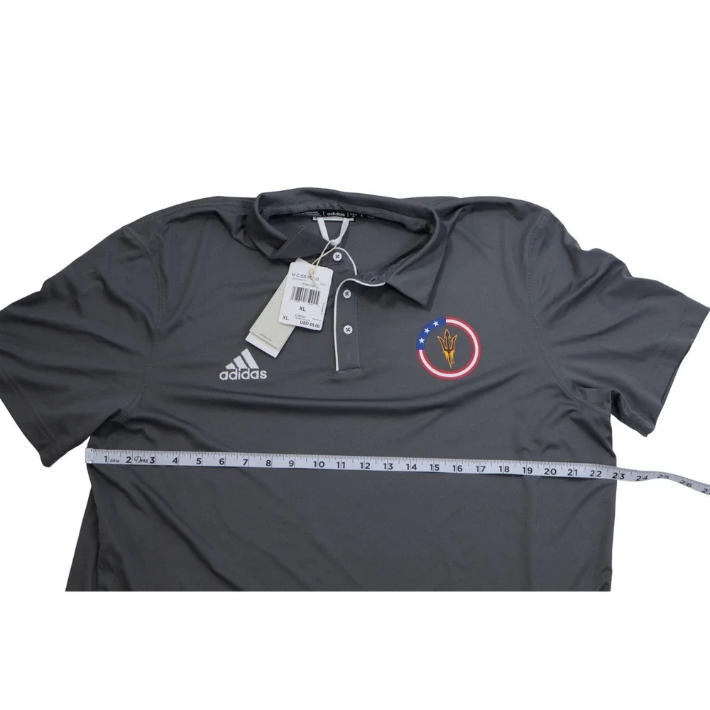 Adidas Mens Arizona State Sun Devils ASU Polo Shirt Grey XL New IW2312